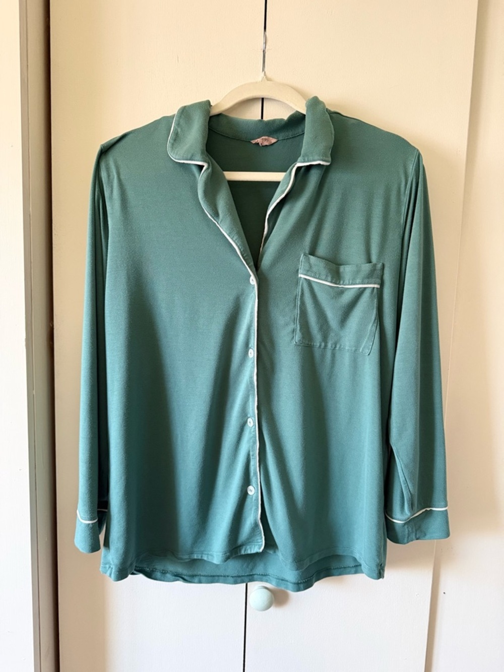 Eberjey Gisele TENCEL™ Modal Long PJ Set Green White (Read Description!) Size S - Picture 3 of 11